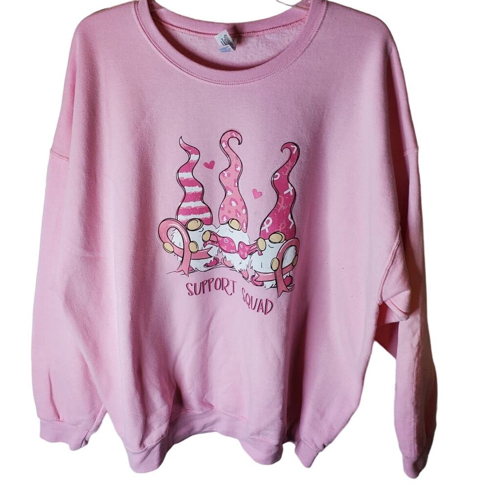 Jerzees Gnome Breast Cancer Awareness Sweatshirt, 2XL
